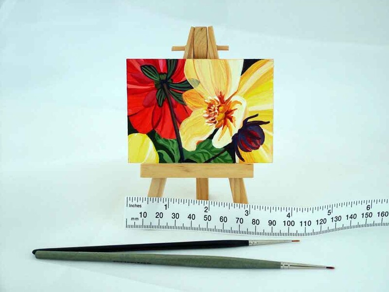 artist trading card showing size with tape measure
