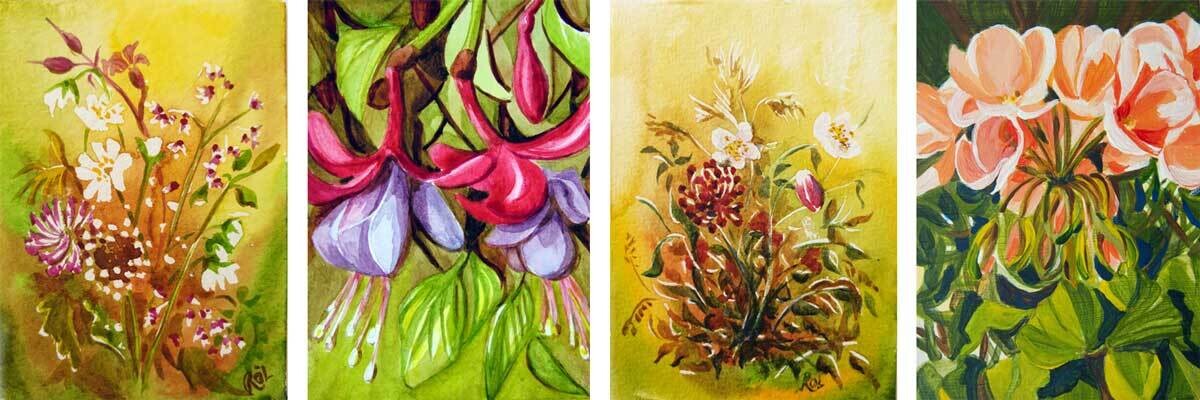 Hand painted original artist trading cards